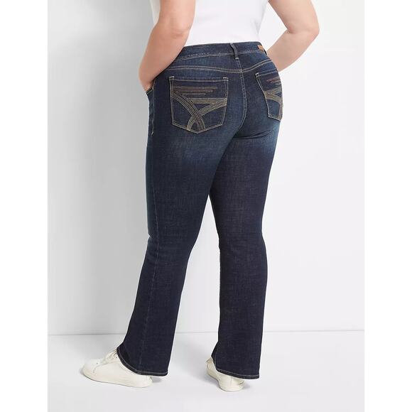 Seven7  Boot Cut Jeans Size 16 Dark Wash Mid Rise Lane Bryant Casual Stretch NWT - Picture 4 of 11